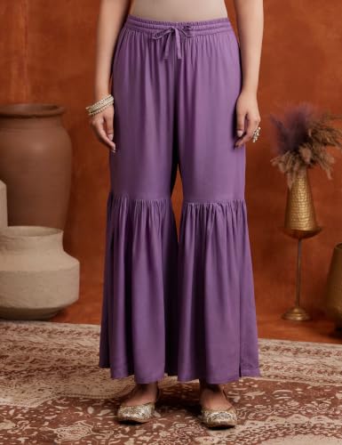 Image of Amazon Brand - Myx Women's Jaquard Embroidered Kurta And Sharara Set With Dupatta | Sharara Suit Set (Available In Plus Sizes)