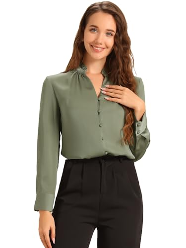 Blouse à col volanté Allegra K idéale pour le bureau et les sorties élégantes en automne