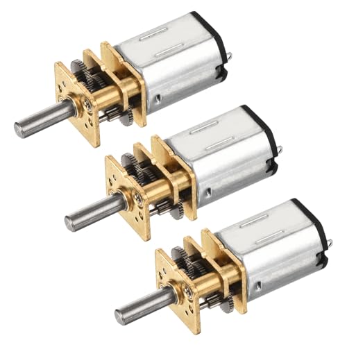 DMiotech 3pcs 12V 30RPM Rated Torque 12 Output Shaft Length 10mm Micro DC Speed Reduction Motor Mini Metal Gearbox Motor for RC Car Robot Model DIY RC Toys Engine