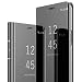 Produktbild Dclbo Hülle für LG K41S / LG K51S, Handyhülle Spiegel Schutzhülle Hart PC Plastik Hülle Mirror Flip Case PU Leder Tasche Dünn Standfunktion Klapphülle für LG K41S / LG K51S-Schwarz