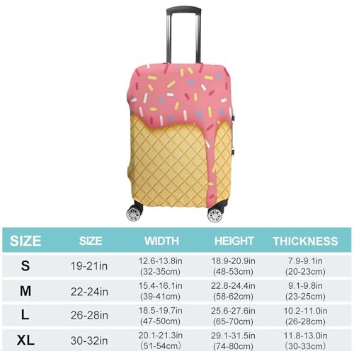 Carry on Luggage Cover Ice Cream And Waffle Suitcase Covers for Luggages Tsa Approved Travel Luggage Sleeve Protector Elastic Suitcase Protector Anti-Scratch Washable Fits 19-30 Inch Case -M2