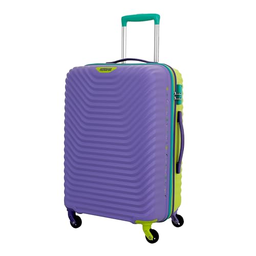 Image of American Tourister Splash SP 66 cm Check-in Polypropylene (PP) Hard 8 Wheels Spinner Kid Luggage /Suitcase /Trolley Bag for Travel (Violet Tulip)