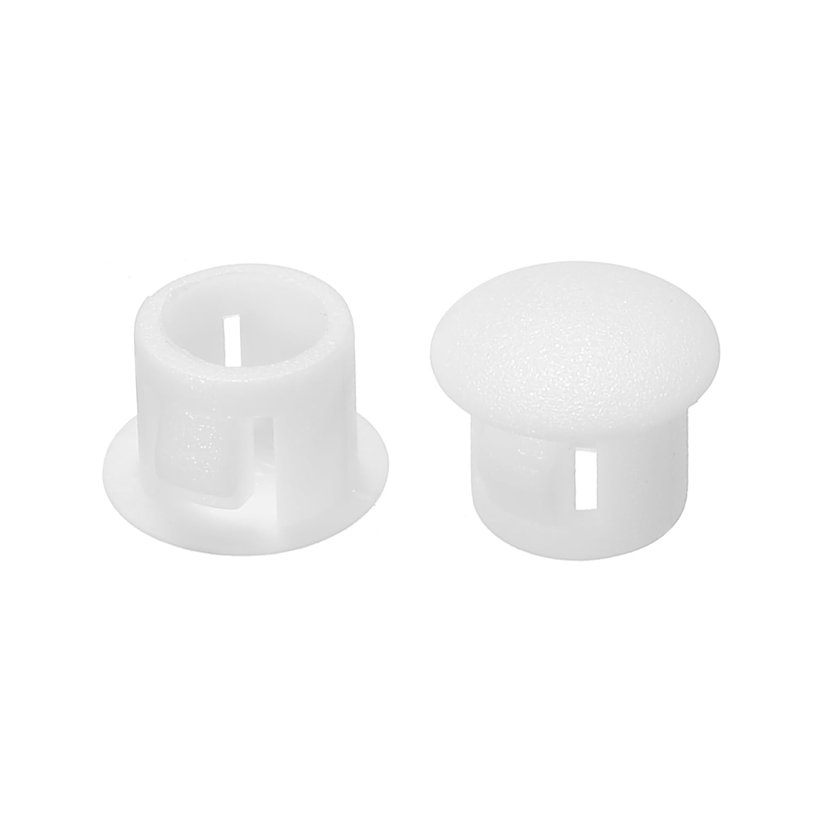 PATIKIL Hole Plugs Plastic, 50 Pcs 8mm(5/16") Screw Bumper Hole Plug Flush Snap Type Round Hole Cover Caps for Round Holes Cabinet Furniture Kitchen, White