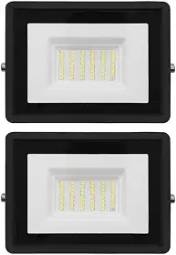 Kit 2x Refletor LED Slim Holofote 50W IP66 Iluminação Externa Branco Frio Bivolt