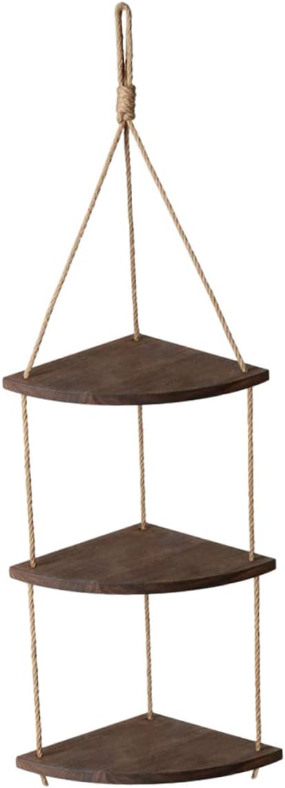 Retro Wooden Storage Rack Corner Shelf Organizer Wall Flowerpot Rack Apartment Decor