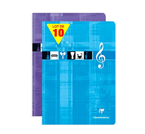 Cahier de musique 10 portées Clairefontaine A4 grand format pour apprentissage solfège