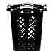 EGEN Home Logic 2 Bushel Lamper Plastic Laundry Basket with Silver Handles, Black