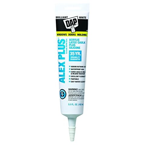 DAP 18128 White Acrylic Latex Caulk Plus Silicone - 12 Pack Cover