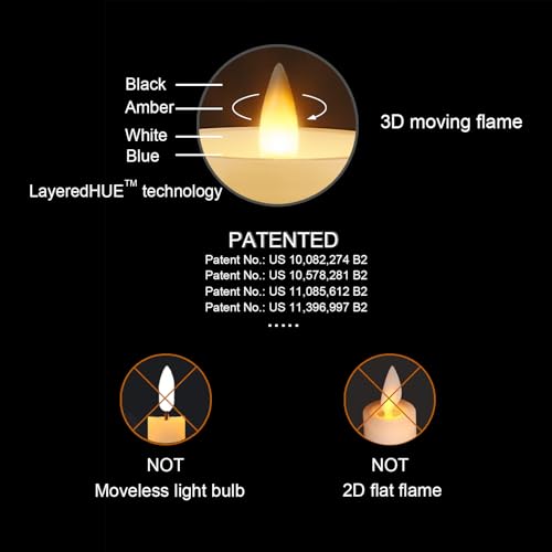 Image of Flameless Taper Candles Flickering with Remote and Timer, 3D Moving Flame Taper Candle Battery Operated to 400 Hours, 9 Inch Window Candles, (White)