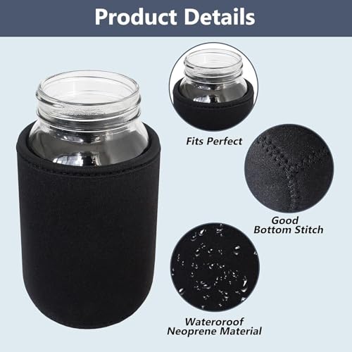 Genérico para Frasco, 4 Piezas de Cubierta Aislante, Protectores De Tarro Que Bloquean La Luz, Para Recipientes De 710 Ml Y 950 Ml Para Germinación Hidroponía Bebida Almacenamiento De - imagen 9