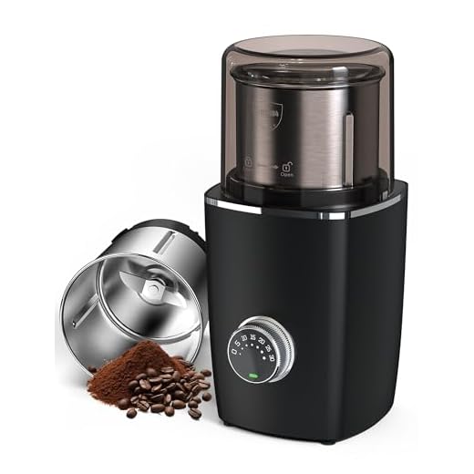 CEVING Hands-Free Blade Coffee Grinder, Cordless Coffee Mill with 5-30S Adjustable Grinding, Triple-Lock Safety & 1500mAh Rechargeable Battery with Removable Bowl, Portable for Camping, Travel, etc.