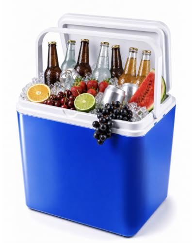 Voyager Cooler Box 24L – Insulated Ice Cool Box for Camping, Portable cooler with Lid & Carry Handle, Food & Drinks coolbox for Picnic, Beach, BBQ, Fishing, Festival, Lightweight & Durable Design