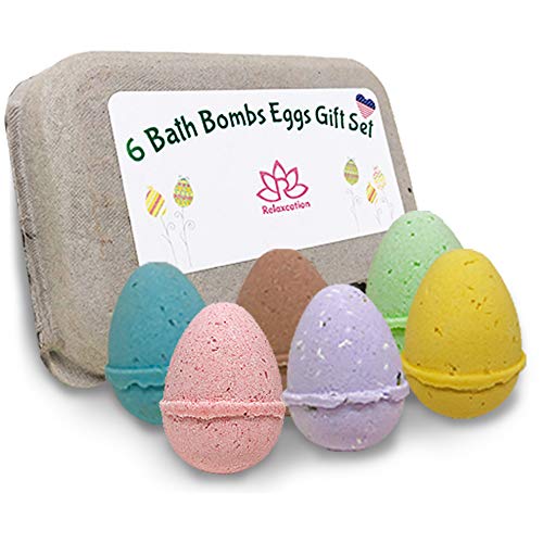 Eggs Kids Bath Bomb Gift Set - Easter 6 Pack Bath Bombs for Kids - All Natural Ingredients with Essential Oil Safe for Sensitive Skin - XL Bath Bombs 5oz Bath Bombs
