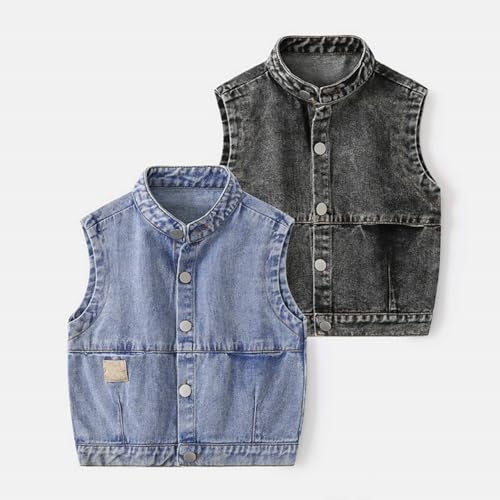 Boys Girls Distressed Denim Vest Vintage Sleeveless Denim Jacket Toddler Baby Relaxed Fit Jean Vest Button Front Jean Jacket3