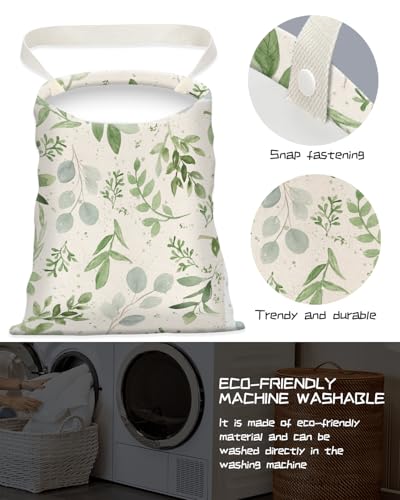 Image of Car Trash Can, Seat Back Hanging Car Trash Bag, Cute Canvas Car Garbage Bag, Essential Car Trash Bin Car Organizers Green Leaf Floral