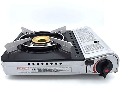 Chef-Master 90235 Butane Countertop Range/Stove – 12,000 Btu, Professional Quality, Portable, With Carry Case, High Performance, Electronic Ignition, Brass Burner, Double Wind Guard, 1 Burner #TOP2