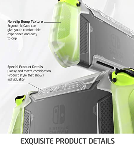 Mumba Dockable Case Compatible for Nintendo Switch, [Blade Series] TPU Grip Protective Cover Case with Ergonomic Design and Comfort Grip (Clear) - Thumbnail 6