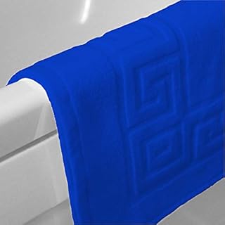 A & B TRADERS Egyptian Cotton Bath Mats Classic Greek Key Pattern 750 GSM Terry Towelling Soft Touch (Grey, 2)