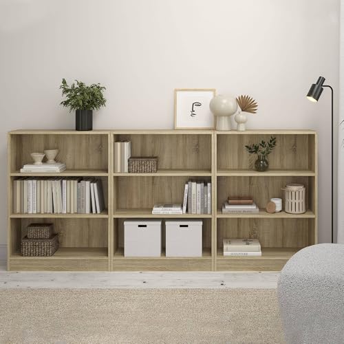 Librería estantería para libros de madera Turia con acabado exclusivo roble patinado 3
