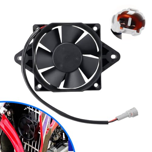 CMIYETO Square Radiator Fan 12V DC Motorcycle Electric Cooling Fan Replacement for 4 Stroke 200cc 250cc Engine Water Cooled Motocross ATV UTV Quad Dune Buggy Go Kart Pit Dirt Bike Black