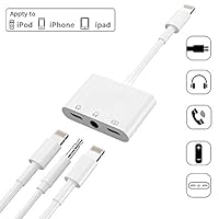 Lightning 変換アダプタ 3.5mmイヤホンジャック 充電 ライトニング イヤホン変換 アダプター lightning 変換ケーブル 充電線 イヤホンジャック 変換アダプタ 3in1 充電+音楽 Lightning 2in1コネクタ iPhone 対応 lightning 3.5mm イヤホン 変換 dac コネクタ変換ケーブル アップル純正品素材やチップを採用- MINIKA