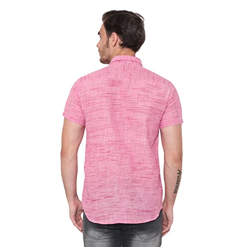 Image of LATEST CHIKAN Men's Cotton Blend Textured Half Sleeves Shirt