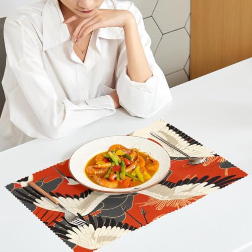Set de table antidérapant pour protéger la table de salle à manger rouge