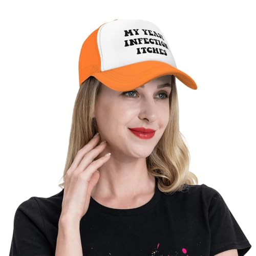 Image of My Yeast Infection Itches Trucker Hat Funny Baseball Caps Adjustable Fishing Hats for Men Women Black
