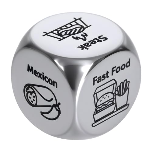 Valentines Day Gifts for Him Her,Stocking Stuffers for Men Women Adults Steel Food Decision Dice Funny Gifts for Him Her Girlfriend Boyfriend Couple...