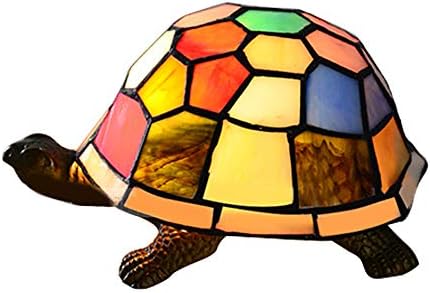 BAYCHEER HL403574 Turtle Light Tiffany Stained Glass Accent Table Lamp Table Lights Turtle Desk Lights for Bedroom Living Room Reading Room Any Room use E12 Light Bulb