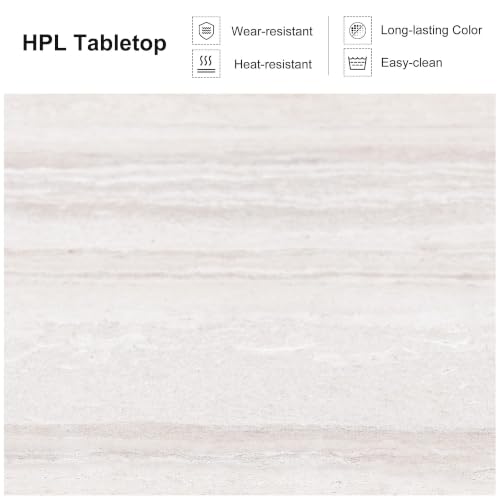 Image of PURPLE LEAF Patio Dining Set 9 Pieces with Cushion and Backrest, Light Grey
