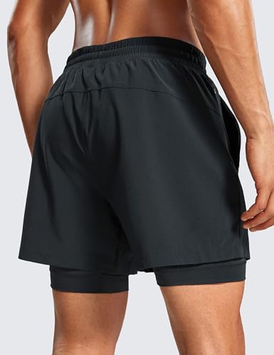 CRZ YOGA 2 in 1 Mens Athletic Shorts 5'' with Liner Quick Dry Lightweight for Running Sports Gym with Pockets2