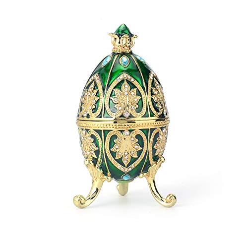 QIFU Vintage Green Easter Egg Style Enamel Trinket...
