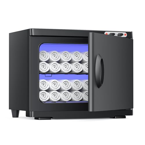 VERYTOP 23L Hot Towel Warmer Spa, Large 2-in-1 Spa Towel Warmers for Facials Esthetician, Towel Warmer Cabinet Towel Heater for Barber, Salon(Black)