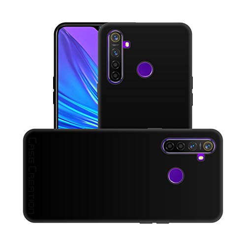 Image of Case Creation Compatible with Realme 5s 2021 Back case, Realme 5s Slim Flexible Smart Look case with 360 Camera All Angle Protection (Pure Black)