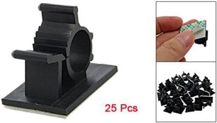 25 Pcs Black Adhesive Backed Nylon Wire Adjustable Cable Clips Clamps