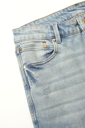 Men's Retro Distressed Washed Ripped Jeans with Stretchy Slim Fit for Daily Comfort Jeans3