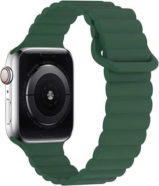 Image of Silicone Magnetic Band Compatible with Apple Watch 38mm 40mm 41mm 42mm 44mm 45mm 49mm, for Series Ultra 9 8 7 SE 6 5 4 3 2 1 Women Men |Watch Not Included (Green, 38mm /40mm /41mm)