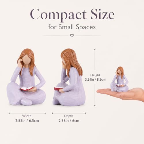 Figura Decorativa de Lectora en Resina para Hogar miniatura 2