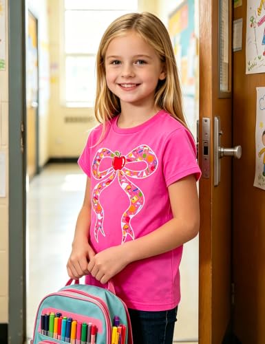 Image of Girls' School Days Short Sleeve Shirts Graphic T-Shirts Size 5-8