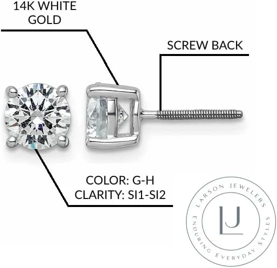 14k White & Yellow Gold 4 Prong Solitaire Basket Studs with Labe Grown Diamonds (0.50-4.00 Carats) - Image 6