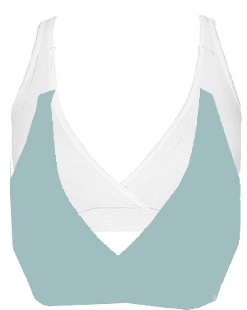 Pullover Nursing Sleep Bra,X-Large,2 Pack: White/Blue Glass