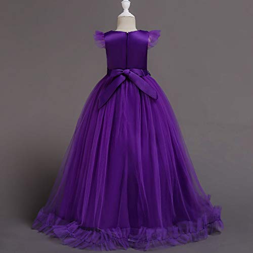 Flower Girls Lace Long Dress Bridesmaid Wedding Pageant Party Maxi Dresses Kids Prom Communion Puffy Tulle Ball Gowns4