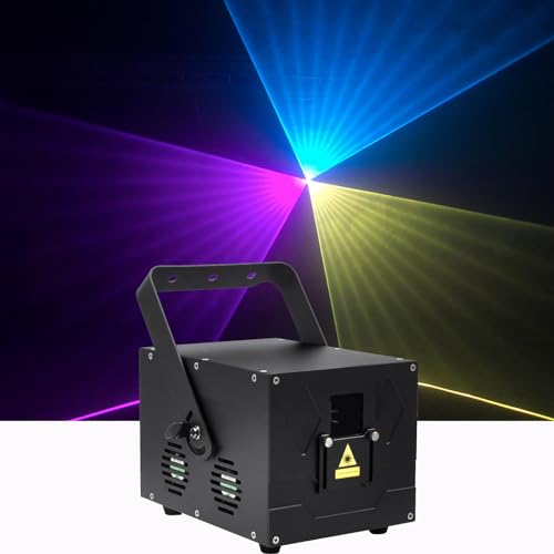 Party Light,5W RGB Full Color Disco DJ Lights with 3D Animation Patterns ILDA Stage Lights Compatible with Beam Effect Light for Bar DJ Night Club Christmas Halloween Wedding Party Decorations