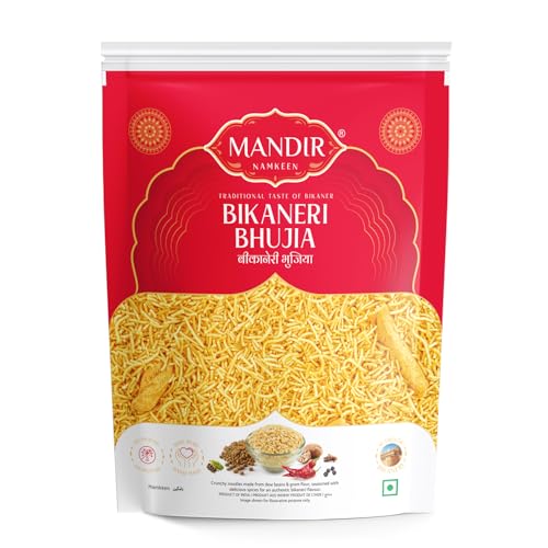 Image of Mandir Namkeen Bikaneri Bhujia 400g, Authentic Bikaneri Namkeen, Made with Premium Moth Dal, Spicy & Crunchy Texture, Iconic Bikaneri Flavor, Perfect Tea-Time Snack