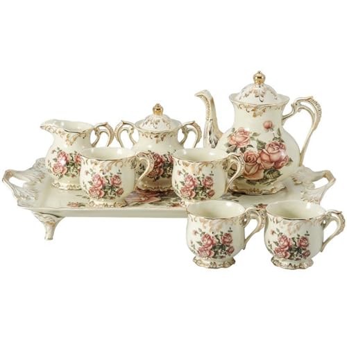 STARVAST Rose Pattern Ceramic Teapot