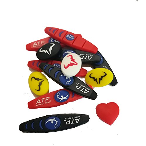 Weiquanji Tennis Damper Badminton Squash Racket Damper Tennis Vibration Dampeners (Blue+White 2 PCS)