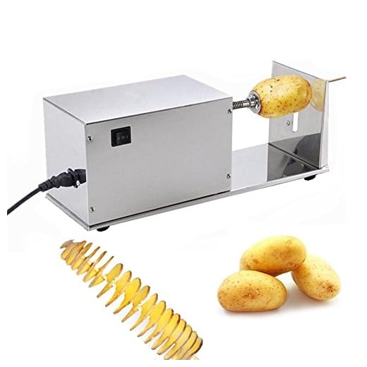 Libai Commercial Potato Slicer Electric Tornado Potatoes Spiral Cutter French Fry Machine Stainless Steel with Switch Control for Home Commercial Use