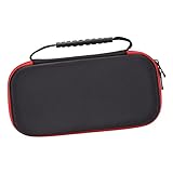 CCYLEZ Tragetasche für Switch, Handtasche Zur Aufbewahrung von Spielen, Hartschalen-Schutztasche für Switch, mit Doppeltem Reißverschluss, Doppelten Fächern(Regulär roter Reißverschluss)