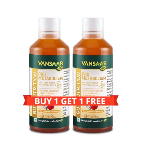 Vansaar 45+ Buy 1 Get 1 Apple Cider Vinegar with the Mother, 500ml - for Improved Gut Health - Organic Himalayan Apples - Unfiltered & Unpasteurized (B0D7CM6RSG) Amazon Price History, Amazon Price Tracker
